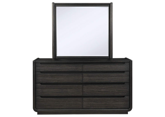 222493M Leandro 8-drawer Bedroom Dresser with Mirror Burnished Black