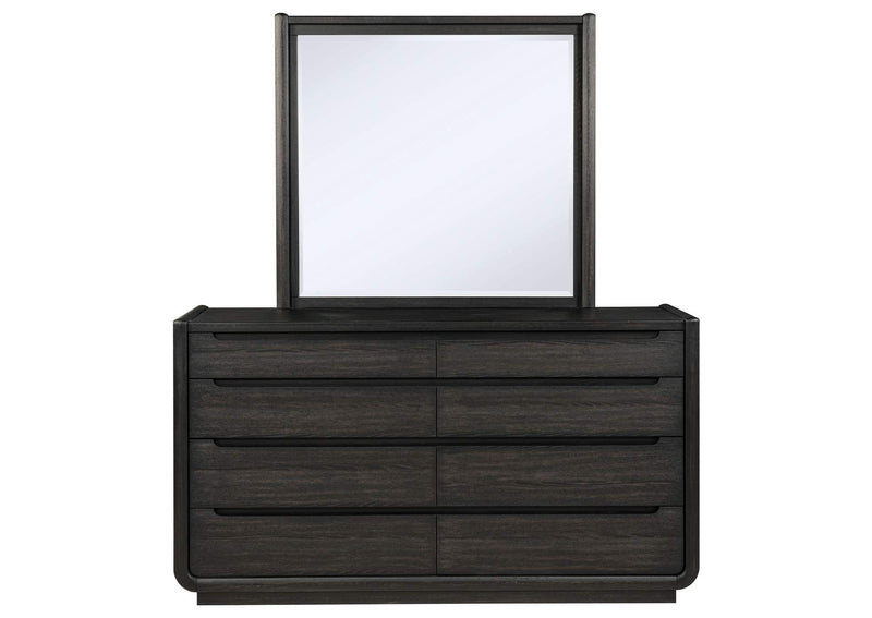 222493M Leandro 8-drawer Bedroom Dresser with Mirror Burnished Black