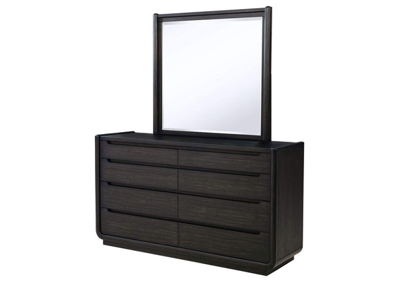 222493M Leandro 8-drawer Bedroom Dresser with Mirror Burnished Black
