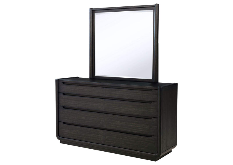 222493M Leandro 8-drawer Bedroom Dresser with Mirror Burnished Black