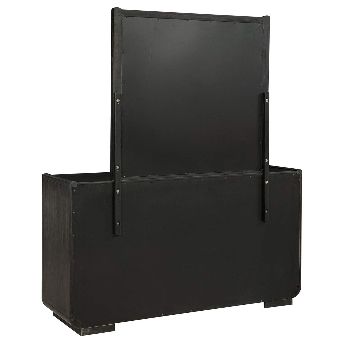 222493M Leandro 8-drawer Bedroom Dresser with Mirror Burnished Black