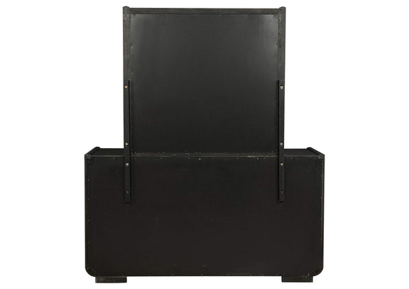 222493M Leandro 8-drawer Bedroom Dresser with Mirror Burnished Black