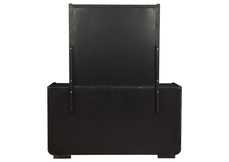 222493M Leandro 8-drawer Bedroom Dresser with Mirror Burnished Black