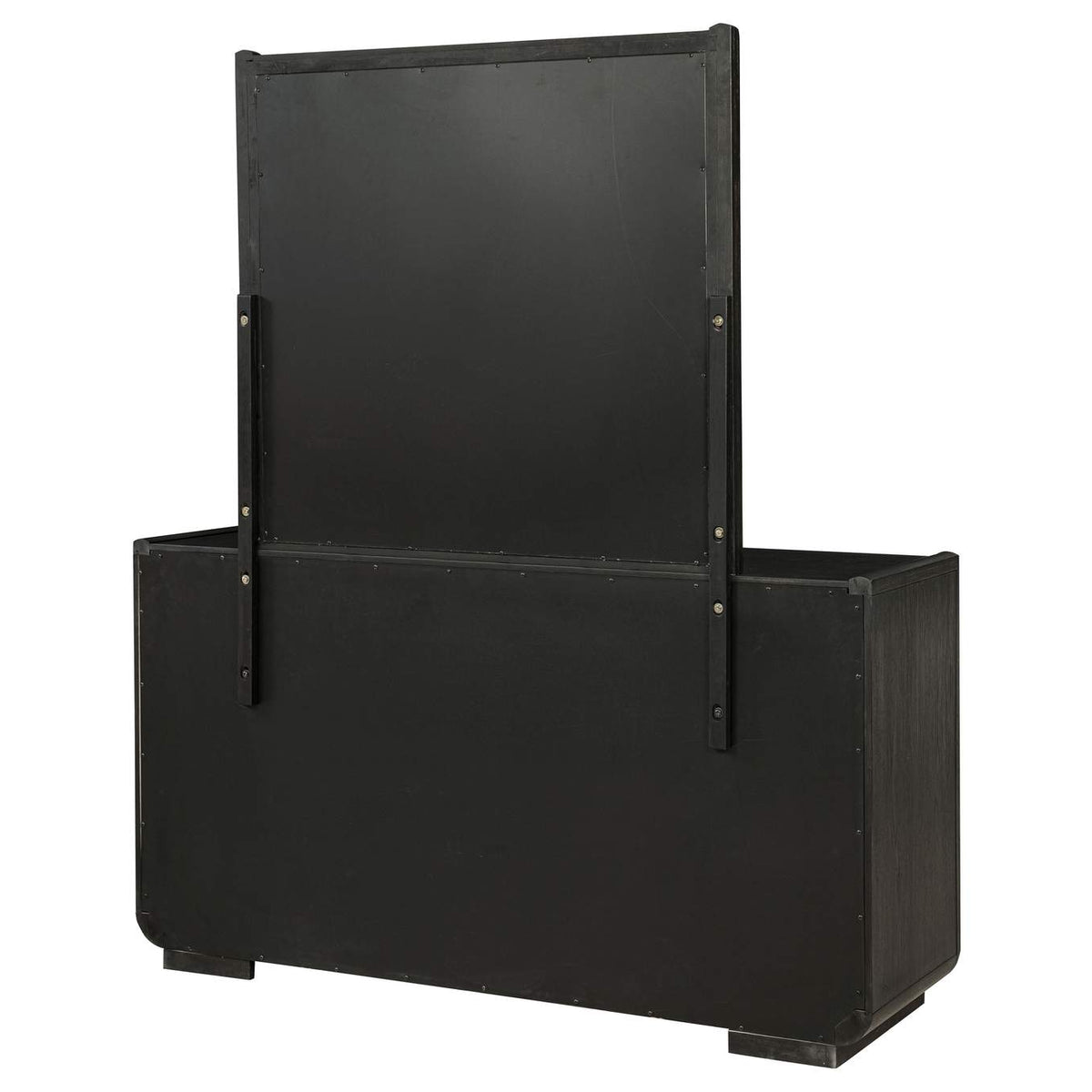 222493M Leandro 8-drawer Bedroom Dresser with Mirror Burnished Black