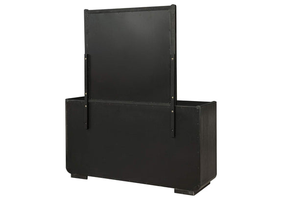 222493M Leandro 8-drawer Bedroom Dresser with Mirror Burnished Black