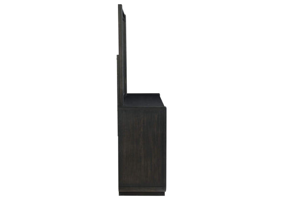 222493M Leandro 8-drawer Bedroom Dresser with Mirror Burnished Black