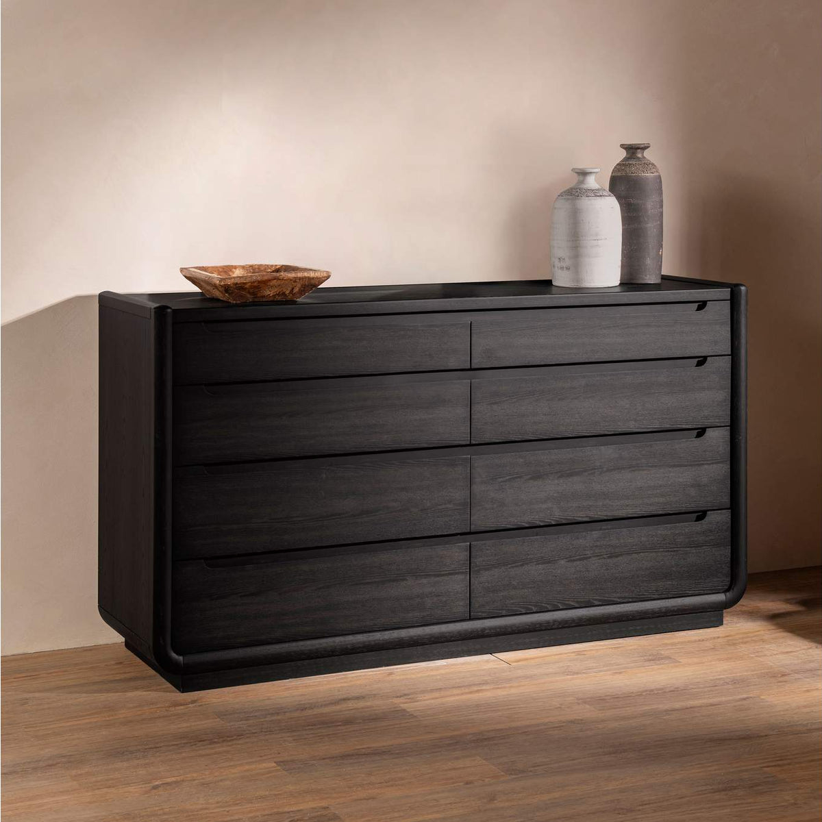 222493 Leandro 8-drawer Bedroom Dresser Cabinet Burnished Black