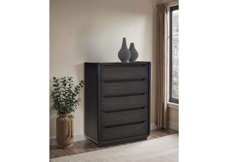 222495 Leandro 5-drawer Bedroom Chest of Drawers Burnished Black