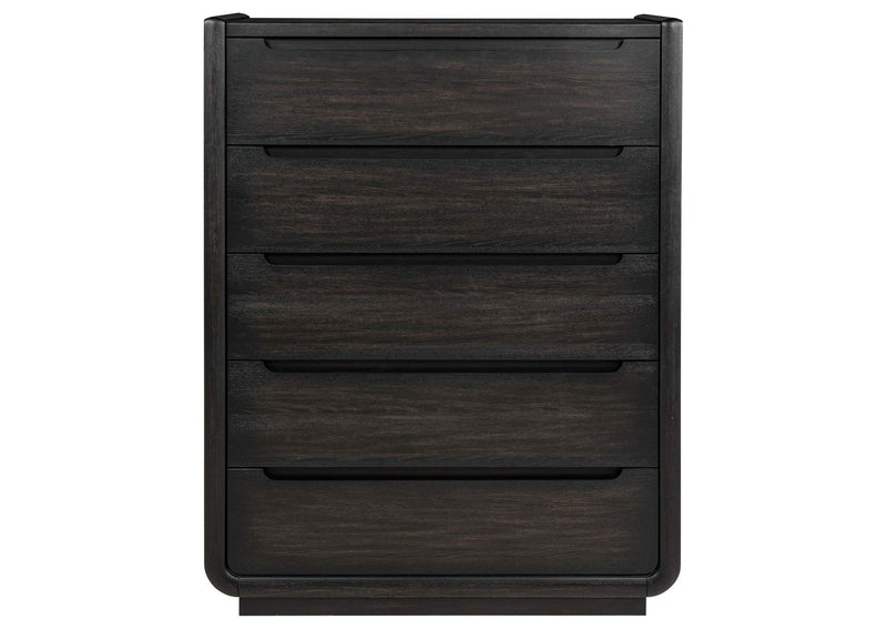 222495 Leandro 5-drawer Bedroom Chest of Drawers Burnished Black