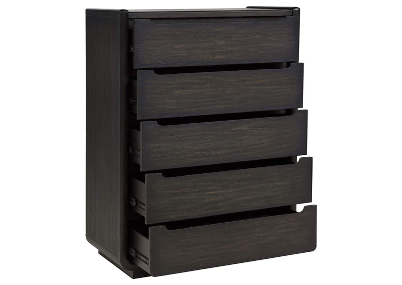 222495 Leandro 5-drawer Bedroom Chest of Drawers Burnished Black