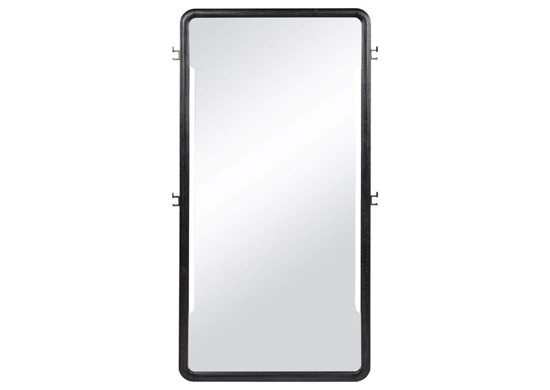 222498 Leandro 76-inch Full Length Floor Mirror Burnished Black