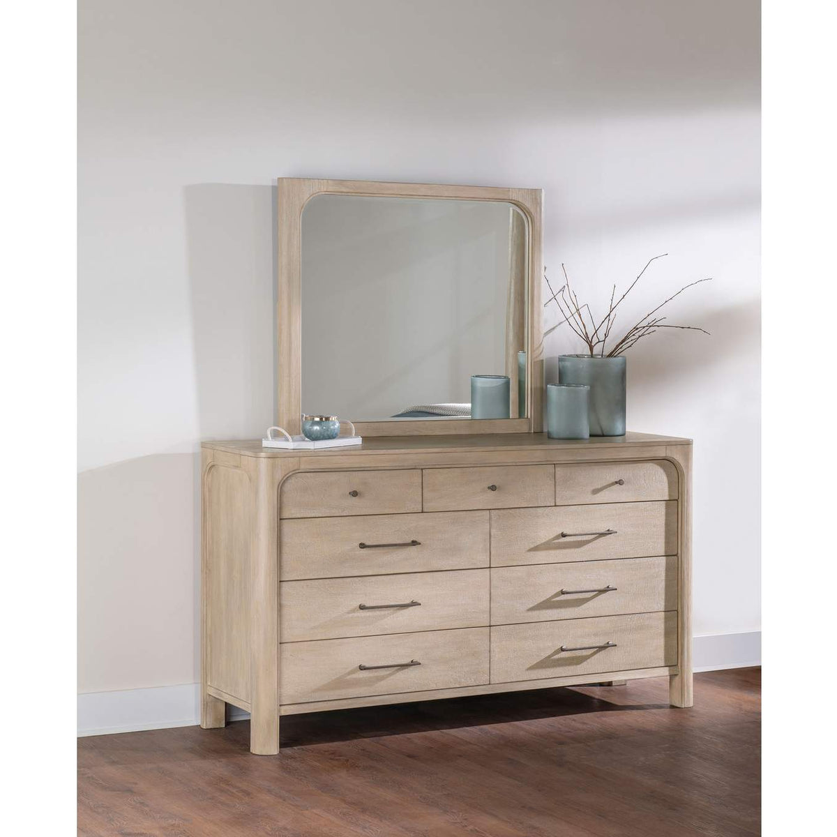 222523M Solano 9-drawer Bedroom Dresser with Mirror Weathered Mango