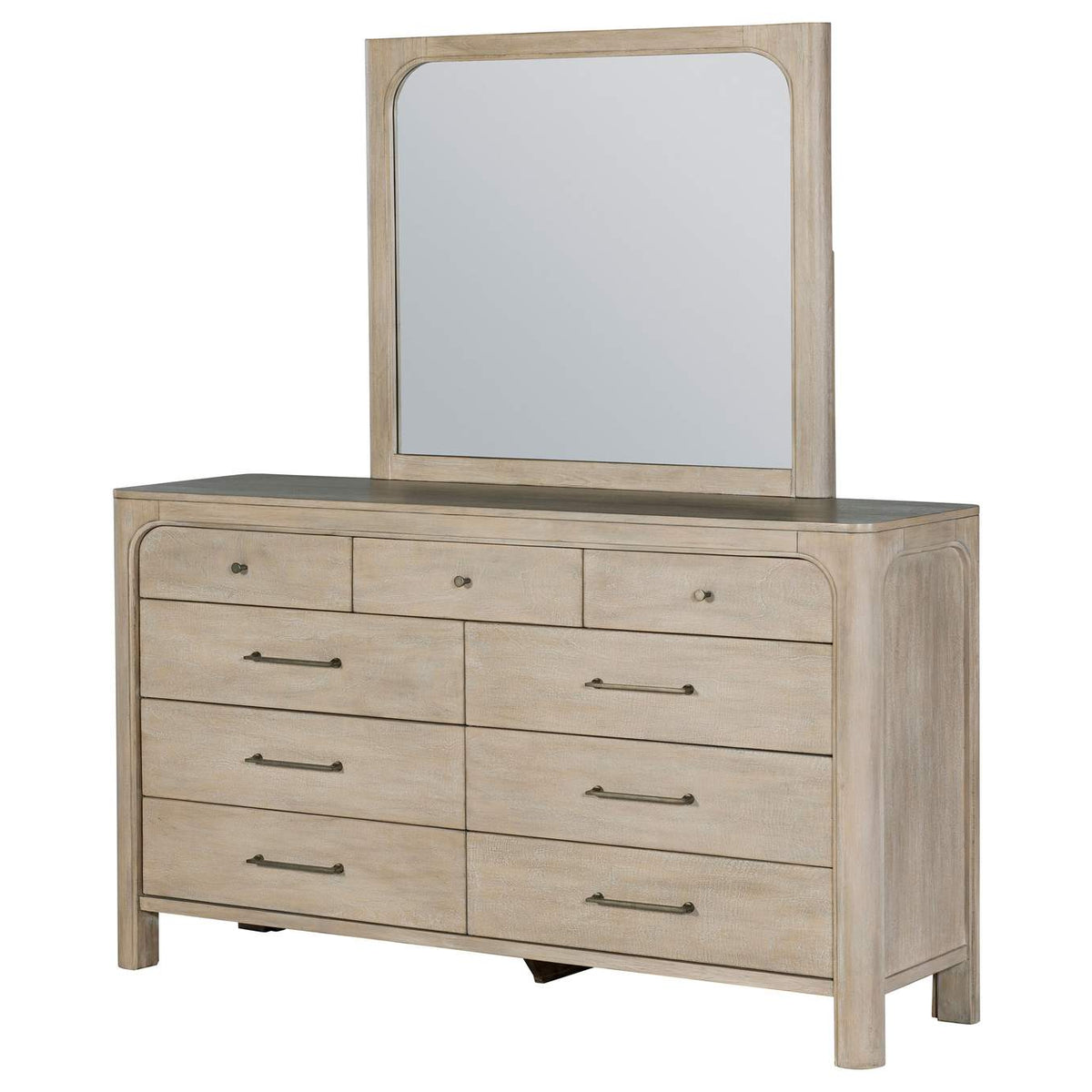 222523M Solano 9-drawer Bedroom Dresser with Mirror Weathered Mango