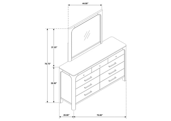 222523M Solano 9-drawer Bedroom Dresser with Mirror Weathered Mango