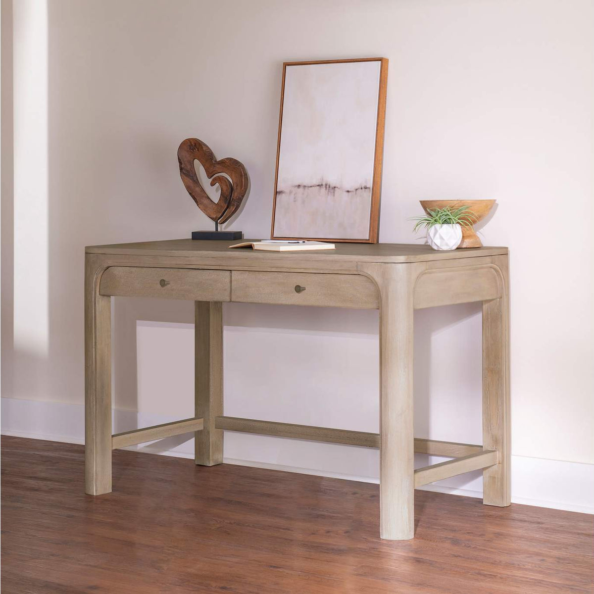 222527 Solano 2-drawer Makeup Table Vanity Desk Weathered Mango