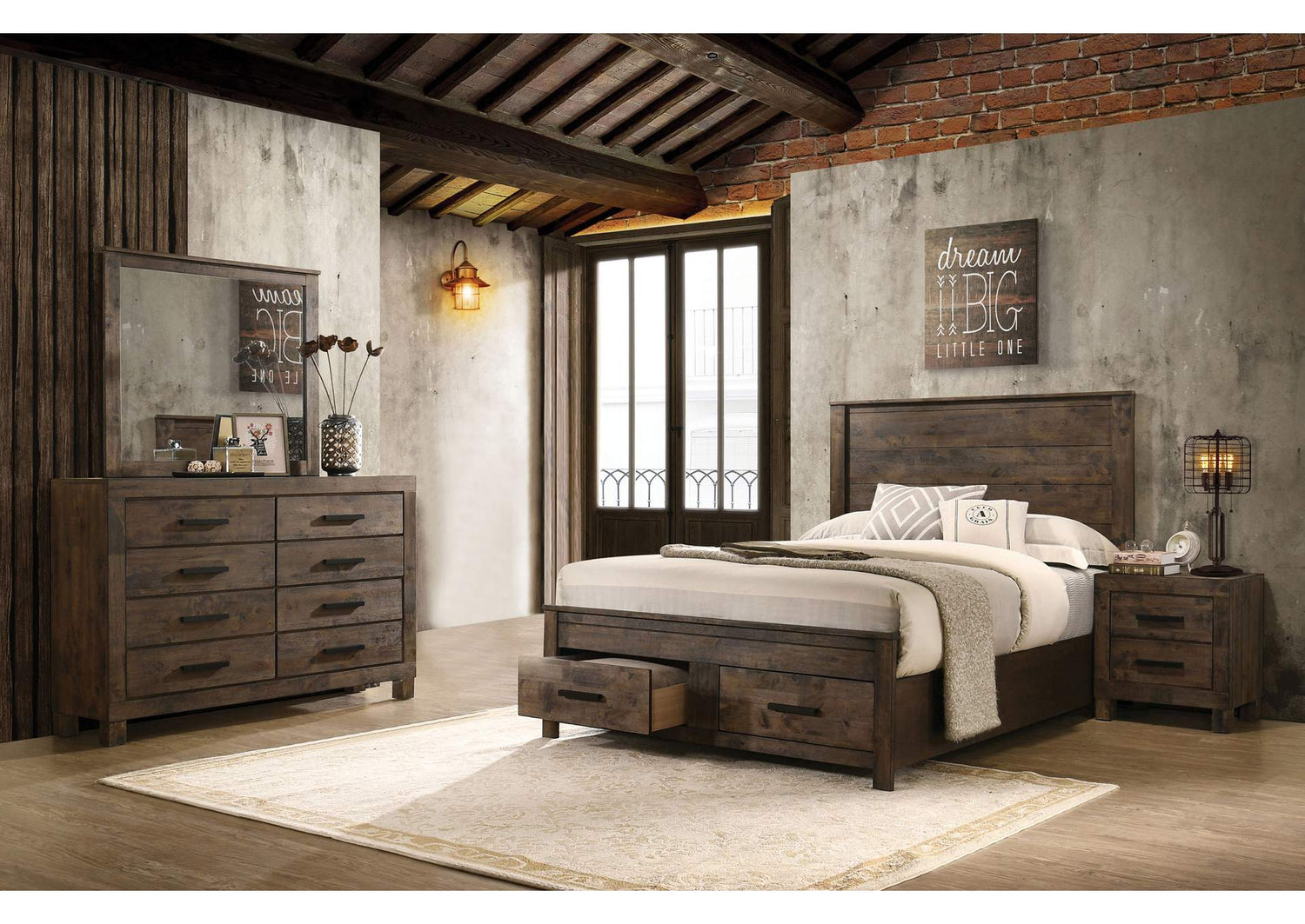 Woodmont 4-piece Eastern King Bedroom Set Golden Brown