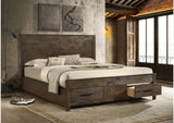 222631KW Woodmont California King Storage Bed Rustic Golden Brown