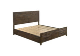 Woodmont California King Storage Bed Rustic Golden Brown
