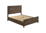 Woodmont Wood Queen Storage Panel Bed Rustic Golden Brown