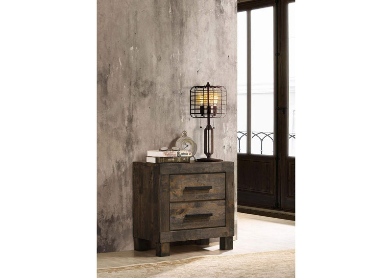 222632 Woodmont 2-drawer Nightstand Rustic Golden Brown