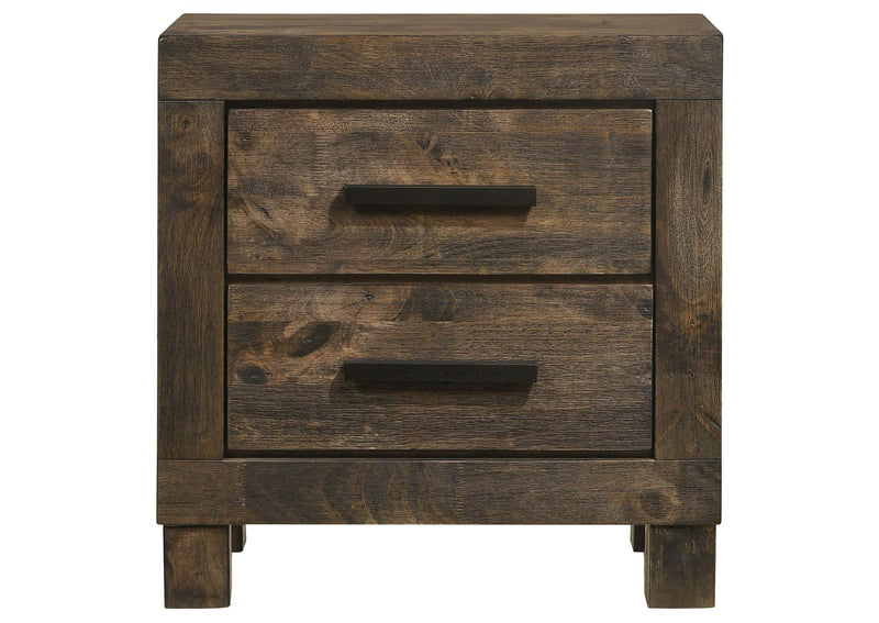 222632 Woodmont 2-drawer Nightstand Rustic Golden Brown
