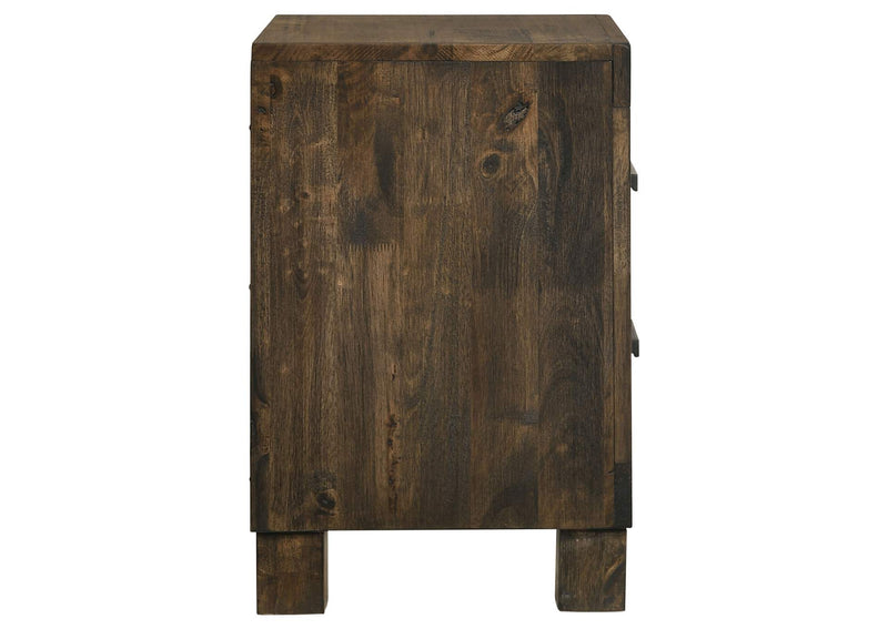 222632 Woodmont 2-drawer Nightstand Rustic Golden Brown