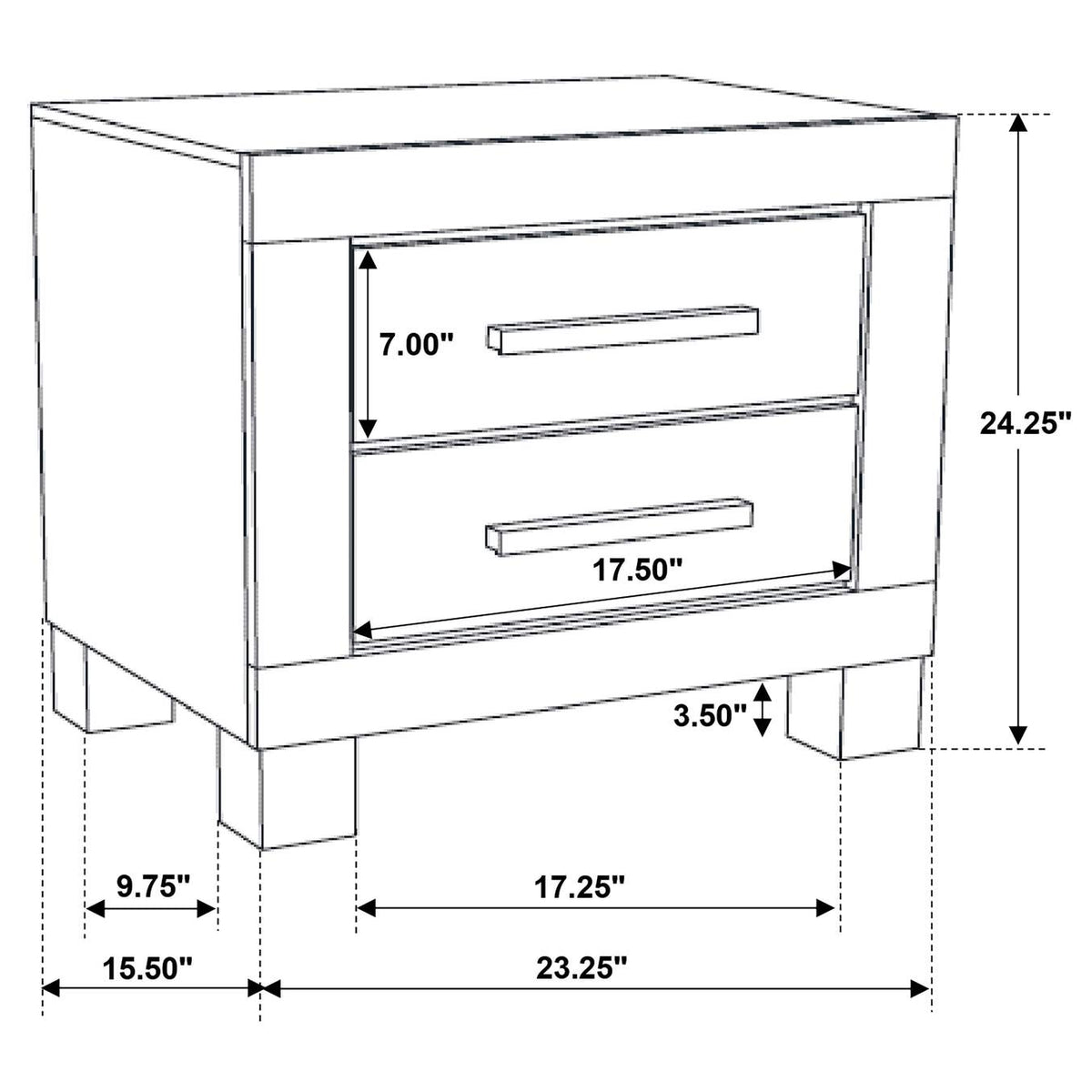 222632 Woodmont 2-drawer Nightstand Rustic Golden Brown