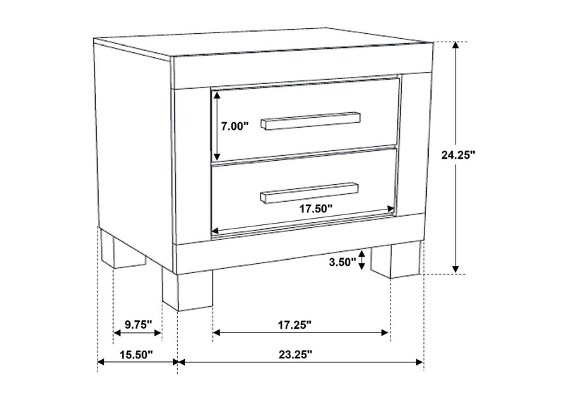 222632 Woodmont 2-drawer Nightstand Rustic Golden Brown