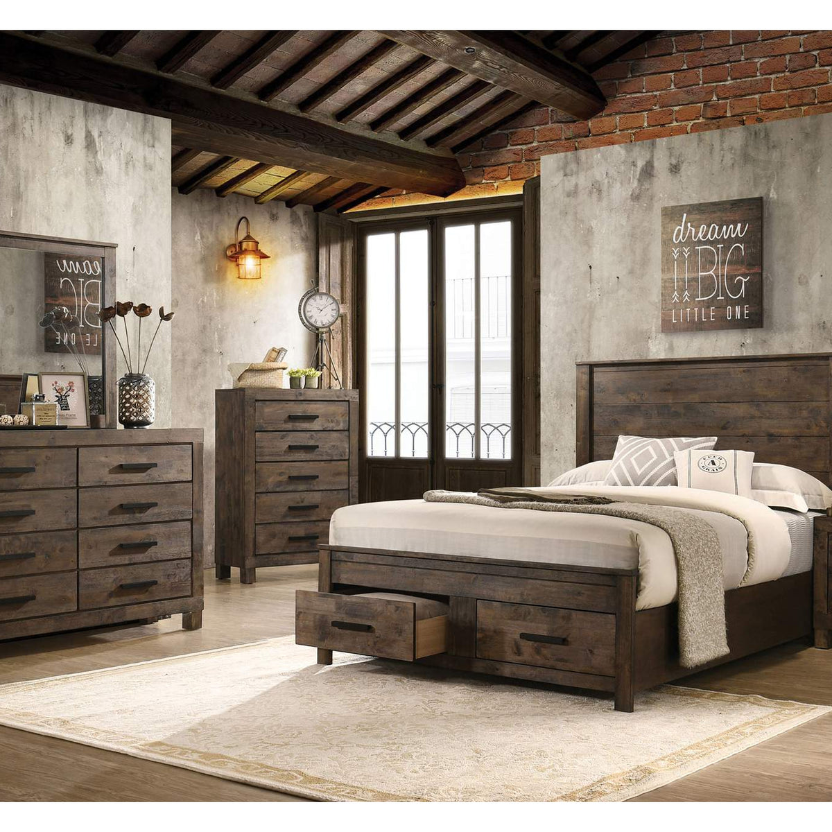 222632 Woodmont 2-drawer Nightstand Rustic Golden Brown