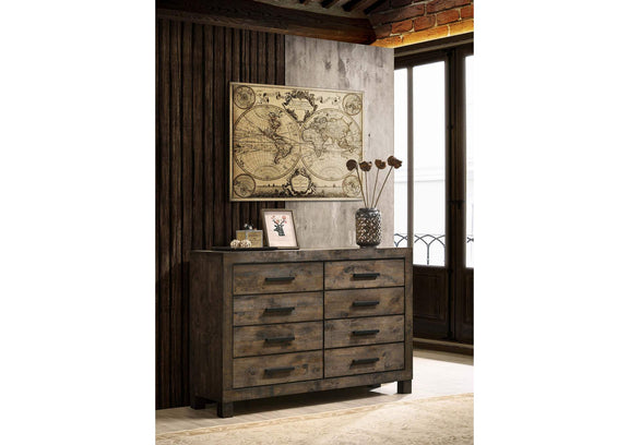 222633 Woodmont 8-drawer Dresser Rustic Golden Brown