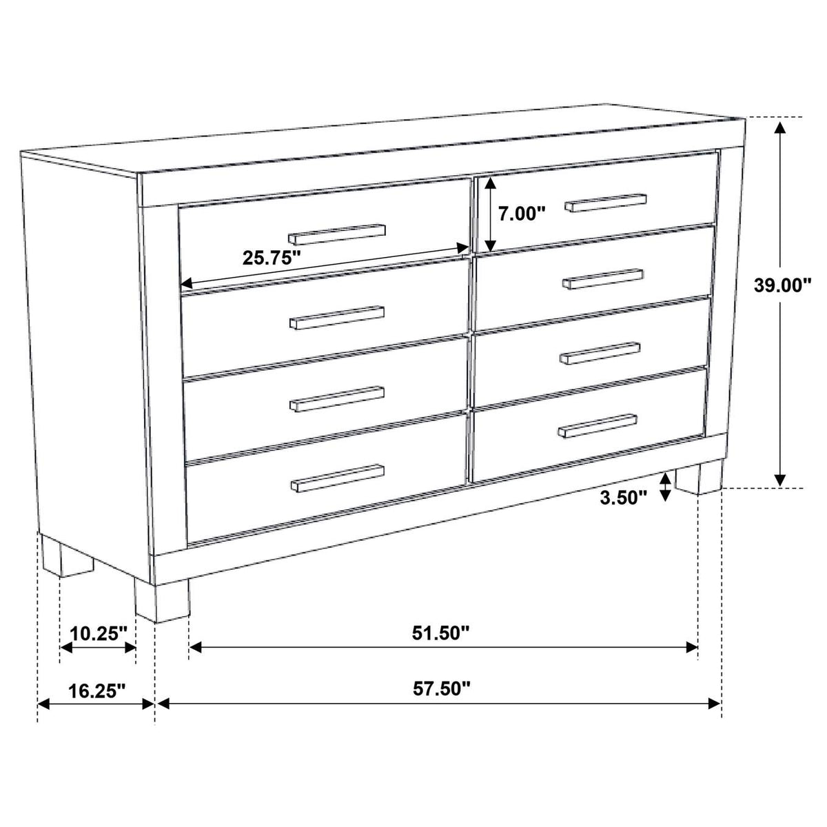 222633 Woodmont 8-drawer Dresser Rustic Golden Brown