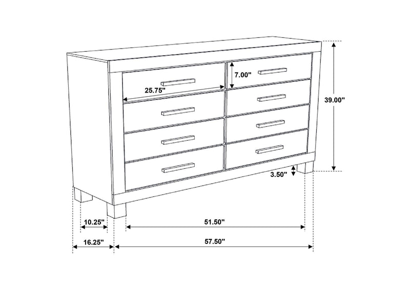 222633 Woodmont 8-drawer Dresser Rustic Golden Brown