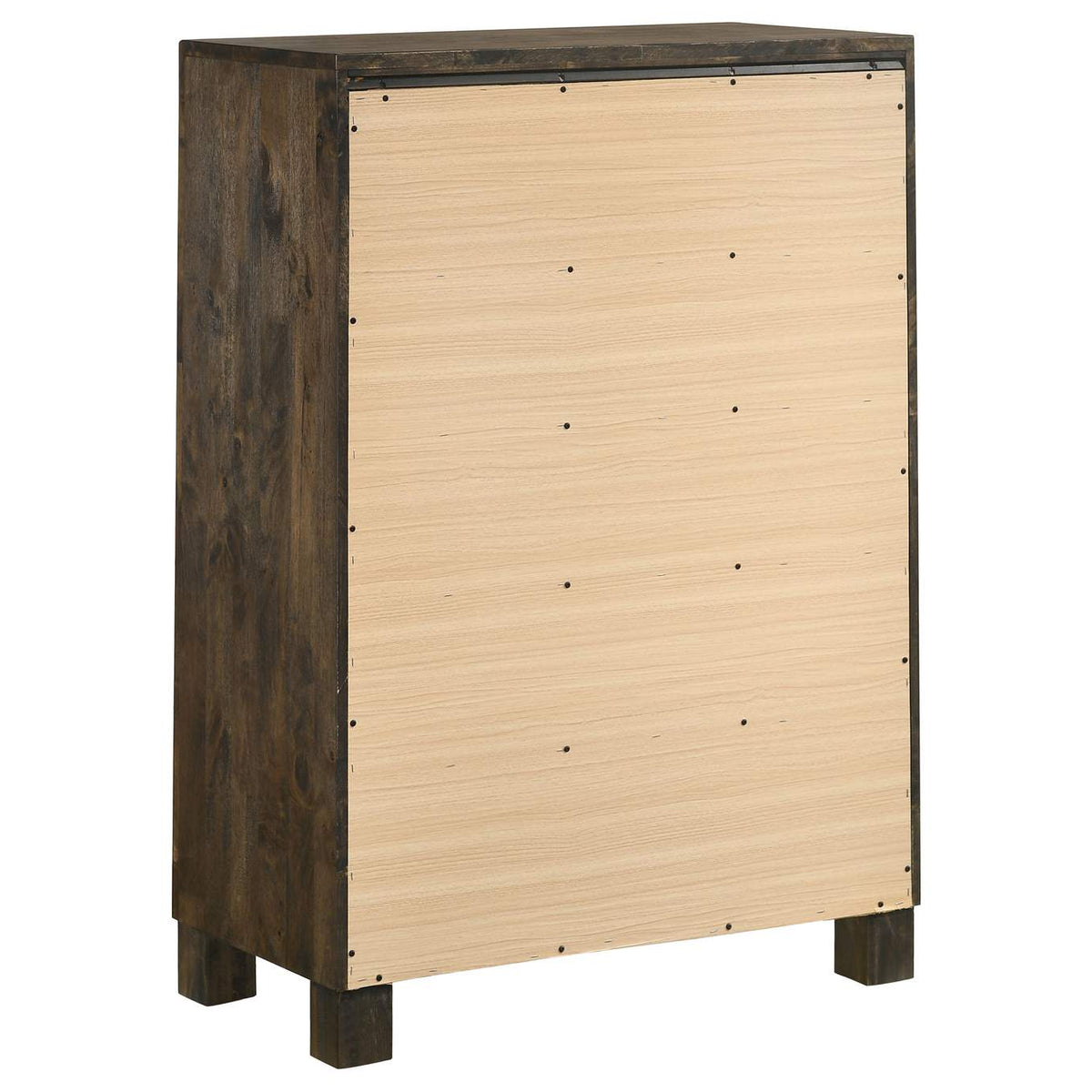 222635 Woodmont 5-drawer Bedroom Chest Rustic Golden Brown