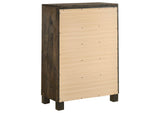 222635 Woodmont 5-drawer Bedroom Chest Rustic Golden Brown