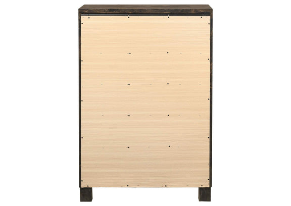 222635 Woodmont 5-drawer Bedroom Chest Rustic Golden Brown