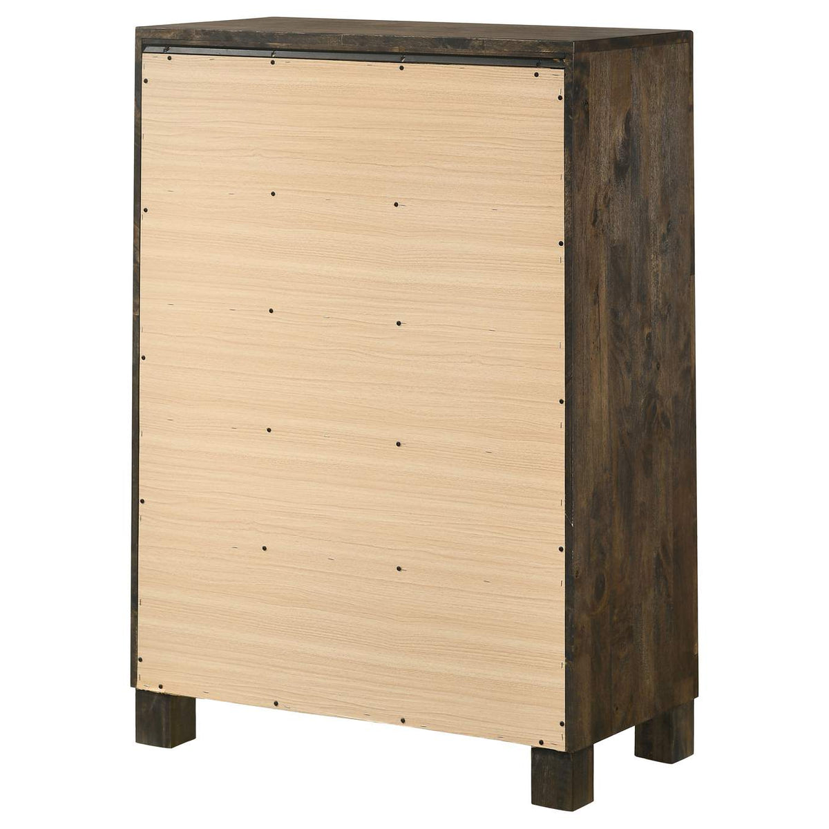 222635 Woodmont 5-drawer Bedroom Chest Rustic Golden Brown