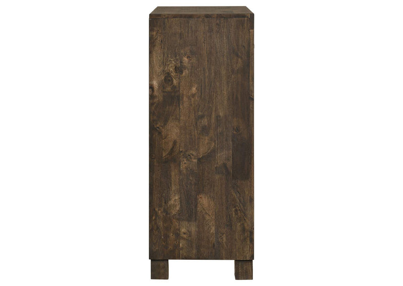 222635 Woodmont 5-drawer Bedroom Chest Rustic Golden Brown