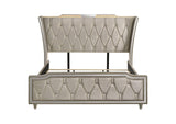 222661KE Lorient Eastern King LED Upholstered Bed Ivory and Camel