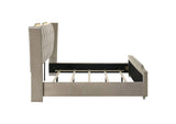222661KE Lorient Eastern King LED Upholstered Bed Ivory and Camel