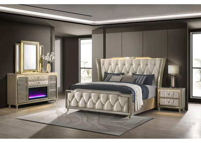 222661Q-S4B Lorient 4-piece Queen Bedroom Set Ivory and Camel