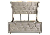 222661Q Lorient Queen LED Upholstered Wingback Bed Ivory and Camel