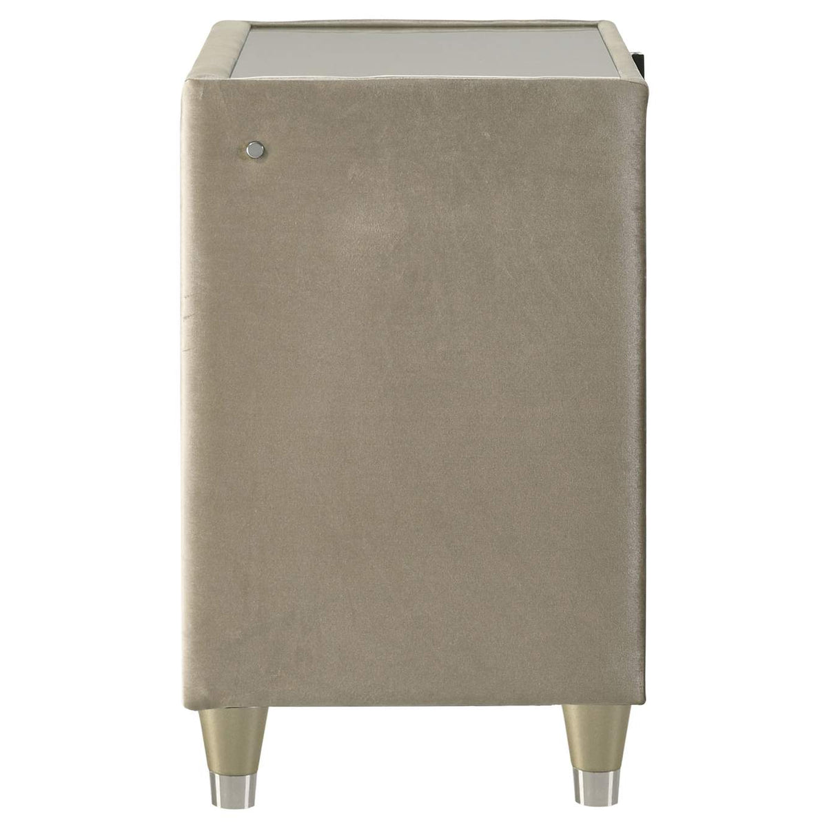 222662 Lorient 2-drawer LED Nightstand with USB Ivory and Camel