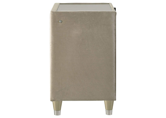222662 Lorient 2-drawer LED Nightstand with USB Ivory and Camel