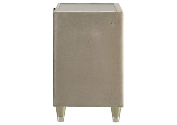222662 Lorient 2-drawer LED Nightstand with USB Ivory and Camel
