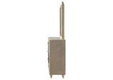 222663FBM Lorient 8-drawer LED Flame Box Dresser and Mirror Ivory Camel