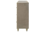222663FB Lorient 8-drawer LED Bedroom Flame Box Dresser Ivory Camel