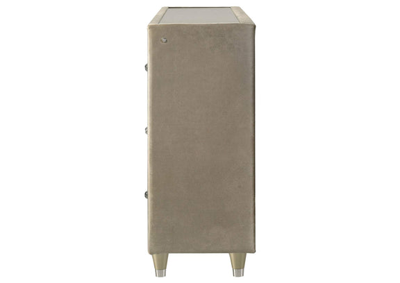 222663FB Lorient 8-drawer LED Bedroom Flame Box Dresser Ivory Camel