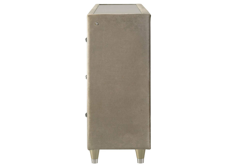 222663FB Lorient 8-drawer LED Bedroom Flame Box Dresser Ivory Camel