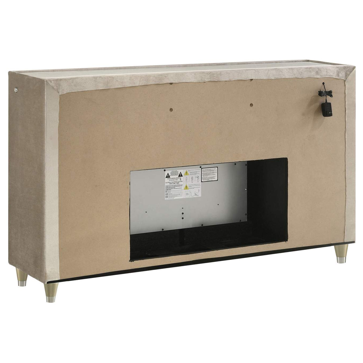 222663FB Lorient 8-drawer LED Bedroom Flame Box Dresser Ivory Camel