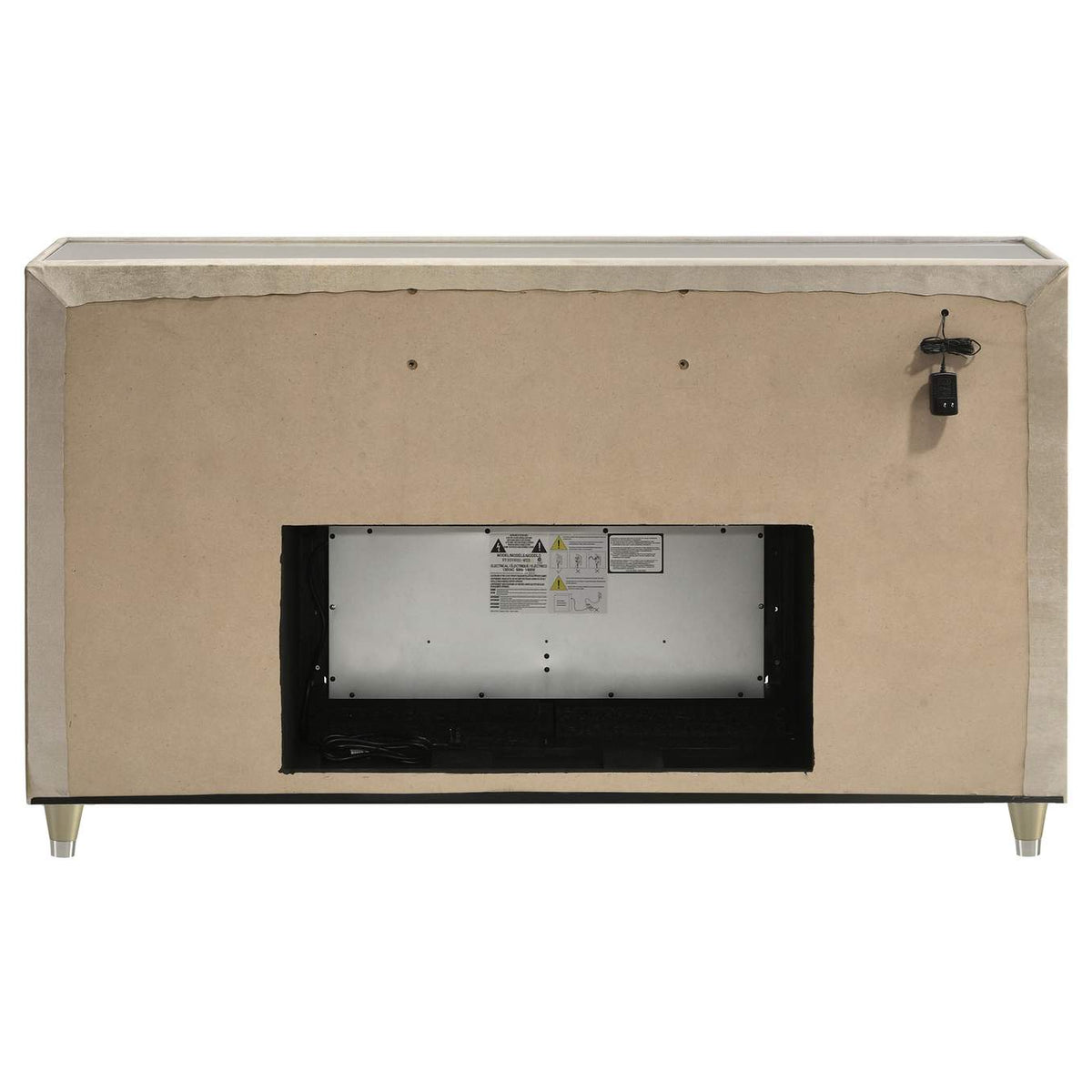 222663FB Lorient 8-drawer LED Bedroom Flame Box Dresser Ivory Camel